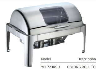 OBLONG ROLL TOP CHAFING DISH (W/WINDOW 