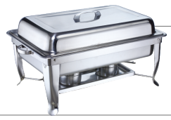 OBLONG CHEFING DISH W/FOLDABLE STAND 